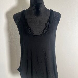 Honeydew Intimates Black Tank with Lace Detail